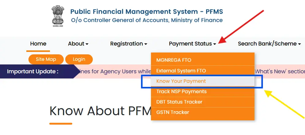 PFMS status check