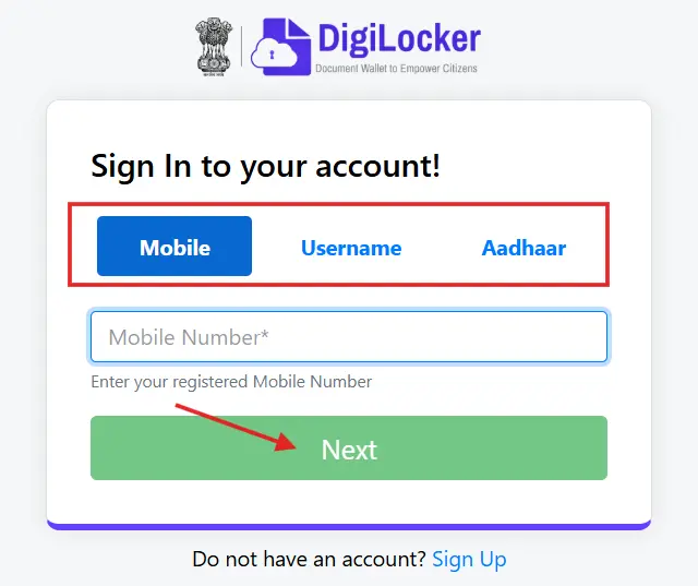 up scholarship otr registration digilocker